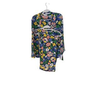 Kate Spade Womens Multicolor Floral 2 pc Pajama Set M NWT Comfy Lounge Preppy